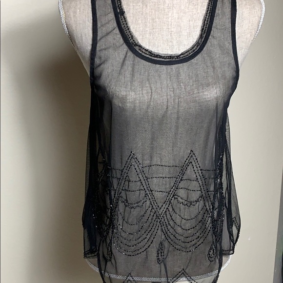 American Eagle Outfitters Sheer Beaded Top - Picture 12 of 16